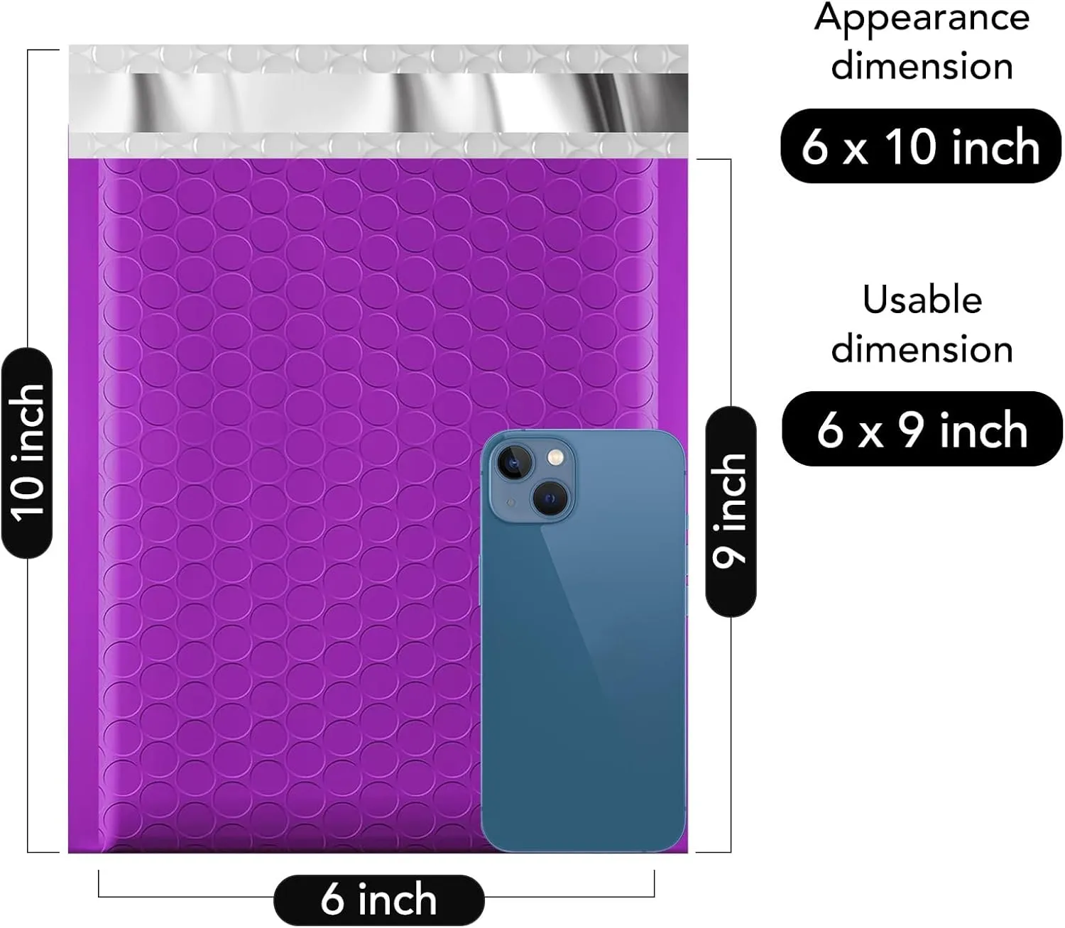 Fuxury Bubble Mailers 6x10" 100 Pack Purple Padded Envelopes Usable Size 6x9" Durable Mailing Envelopes Bubble Padded, Shipping Bags for Mailing,Packaging, Small Business, Boutique, Bulk #0