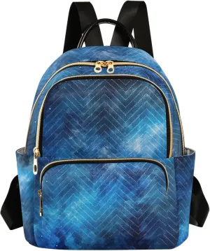 Galaxies and Stars in Beautiful Composition Women Fashion Backpack Purse Multi Pockets Rucksack Travel Shoulder Bag，S
