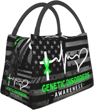 Genetic Disorders Awareness Lunch Box Large Portable Collapsible Insulated Cooler Lunch Tote for Men Women15