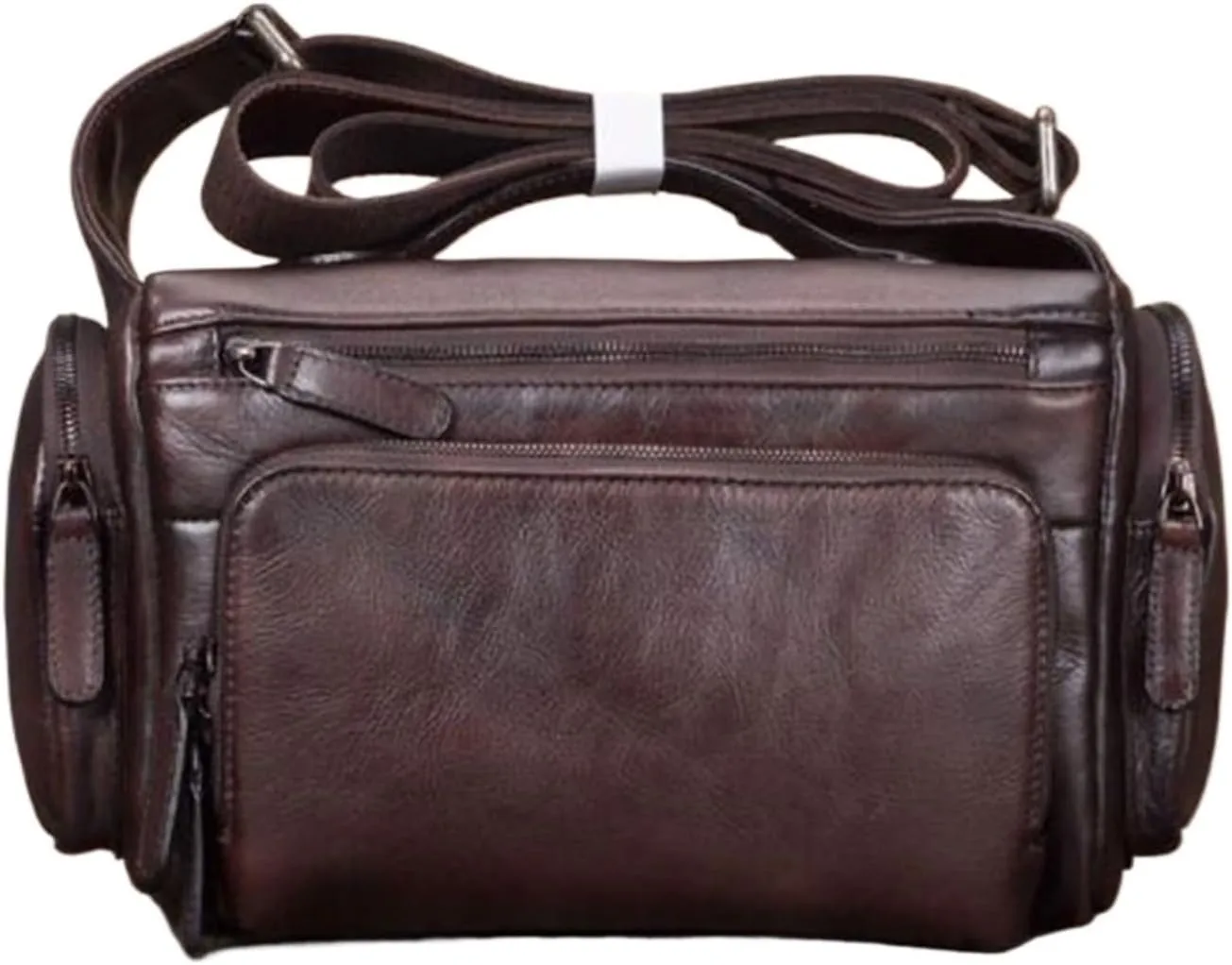 Genuine Leather Shoulder Bags Mens Messenger Bags Crossbody Bags Waist Packs Travel Bags Casual Daypacks 11Inch(Brown)