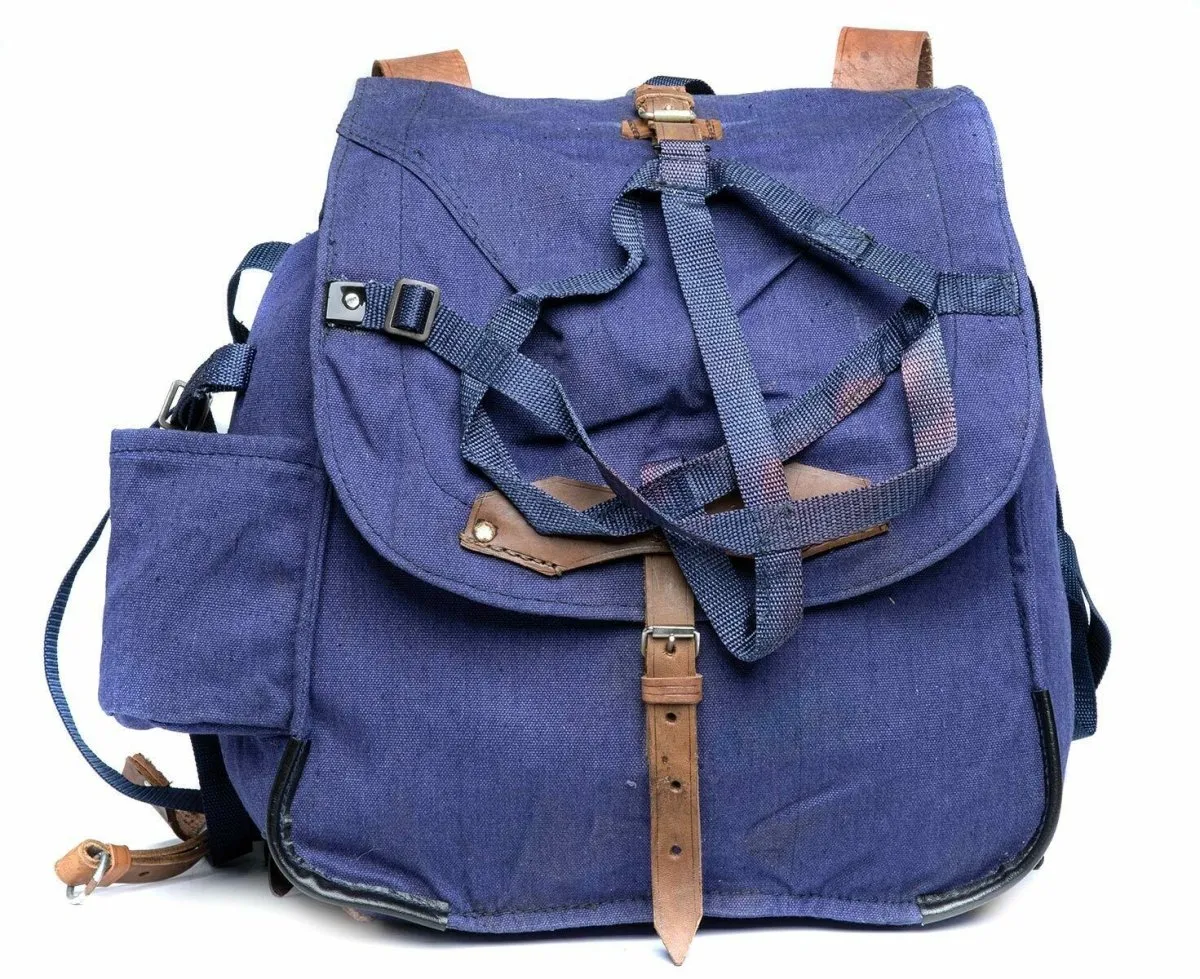 Genuine Romanian army rucksack military surplus Blue canvas haversack bag NEW