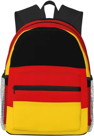 Germany Flag Fashion Backpack,Casual Daypack Backpacks For Men Women, Laptop Bag Travel Hiking Camping