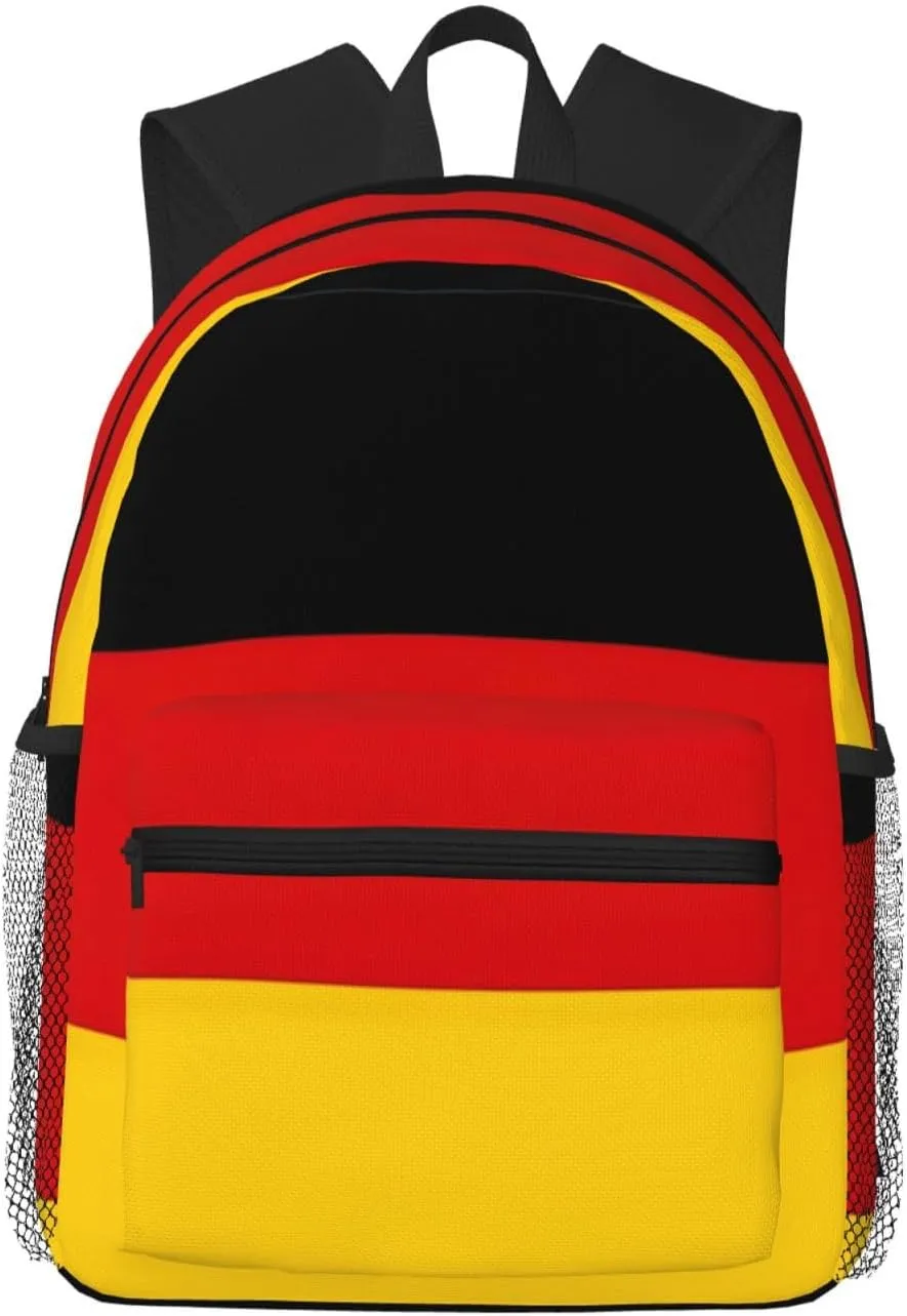 Germany Flag Fashion Backpack,Casual Daypack Backpacks For Men Women, Laptop Bag Travel Hiking Camping