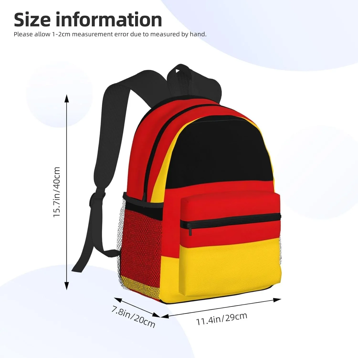 Germany Flag Fashion Backpack,Casual Daypack Backpacks For Men Women, Laptop Bag Travel Hiking Camping