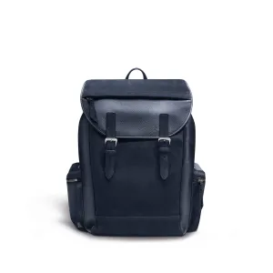 GMT Rucksack in Soft Grain Leather & Nubuck with Striped Webbing