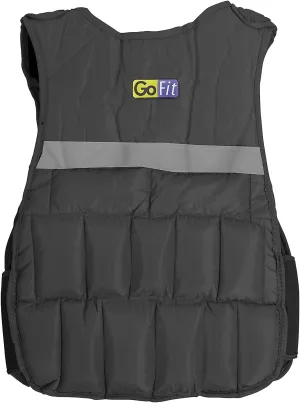 GoFit Padded Adjustable Weighted Vest - Resistance Training,gray,10 pounds,GF-WV10