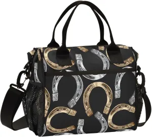 Golden Horseshoe Insulated Lunch Box Bag for Women Men Lunch Boxes Large Capacity Cooler Tote Bag Reusable with Adjustable Strap for Work Adult Travel, 9L