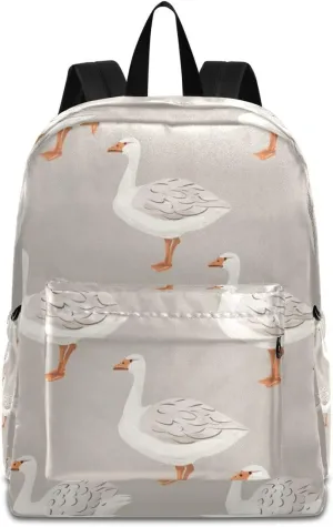 Gooses Grey Backpack, Travel Rucksack Lightweight School Bookbag Daypack for Adults Teen Students Boys Girls