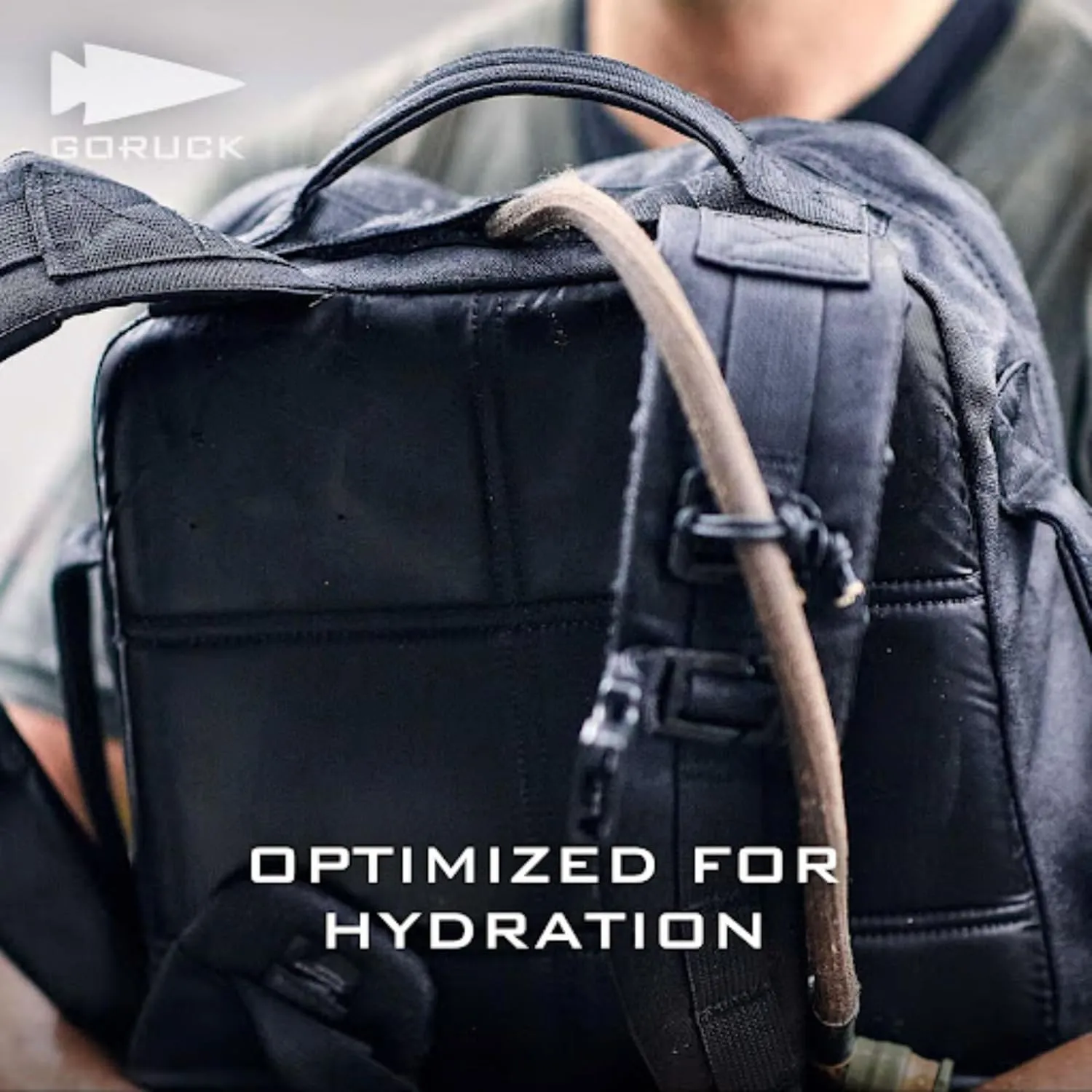 GORUCK Rucker 4.0 25L Black with White Embroidery - Purpose Built Rucking Backpack, Military Weight Training Rucksack w/Ruck Plate Pocket and Extra Padded Straps