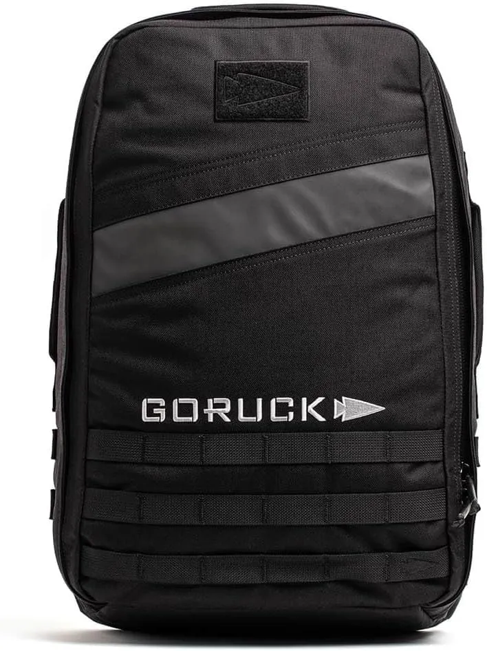 GORUCK Rucker 4.0 25L Black with White Embroidery - Purpose Built Rucking Backpack, Military Weight Training Rucksack w/Ruck Plate Pocket and Extra Padded Straps