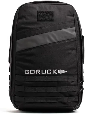 GORUCK Rucker 4.0 25L Black with White Embroidery - Purpose Built Rucking Backpack, Military Weight Training Rucksack w/Ruck Plate Pocket and Extra Padded Straps