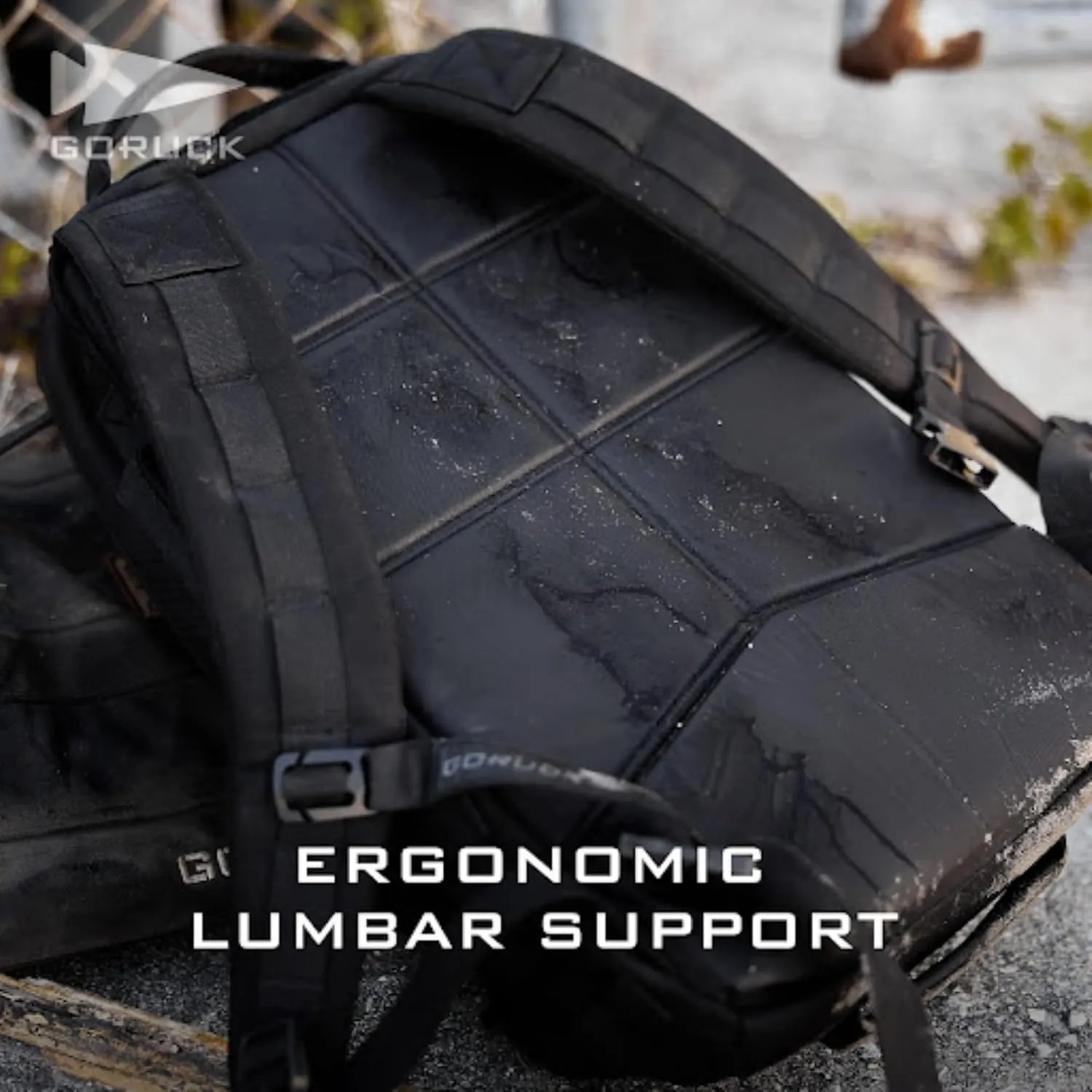 GORUCK Rucker 4.0 25L Black with White Embroidery - Purpose Built Rucking Backpack, Military Weight Training Rucksack w/Ruck Plate Pocket and Extra Padded Straps