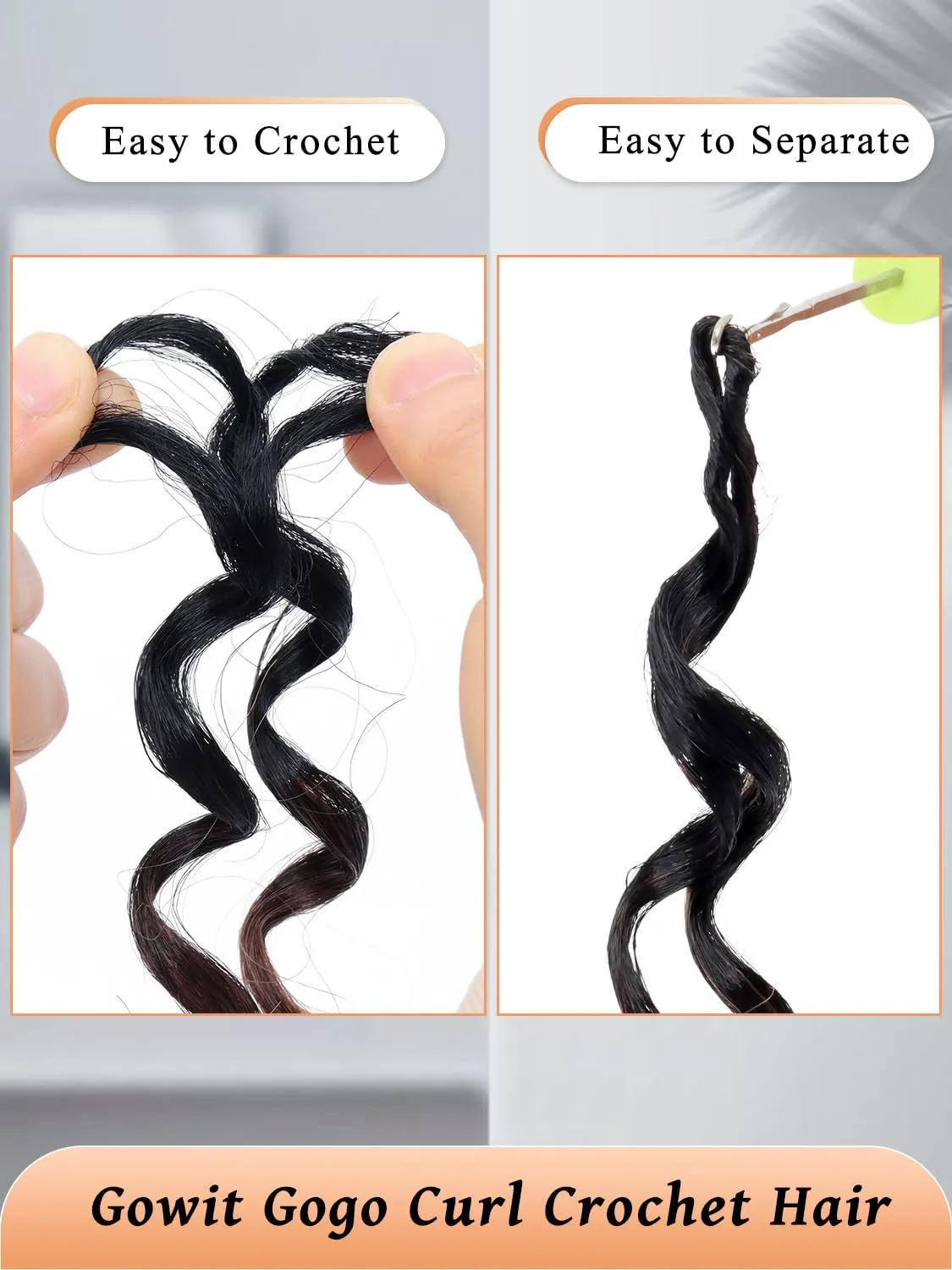 Gowit Gogo Curl Crochet Hair - 8 Inch, 6 Packs Short Curly Brown Deep Ocean Wave Synthetic Crochet Braids (8",OT4/30)