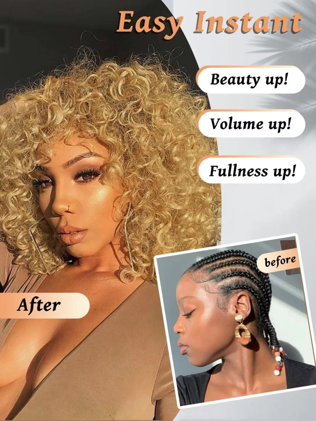 GOWIT Gogo Curl Crochet Hair 8 Inch 6 Packs Short Curly Crochet Hair for Black Women Honey Blonde Deep Ocean Wave Crochet Hair Synthetic Crochet Braids (8inch,27#)