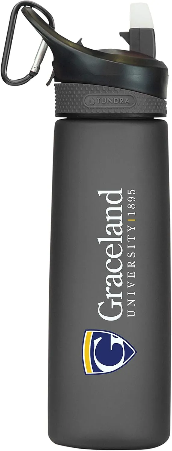Graceland University Frosted Sport Water Bottle, Design-1 - Black