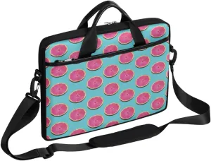 Grape Wine Bottle Laptop Shoulder Messenger Bag Waterproof Laptop Briefcase Handle Padded Strap