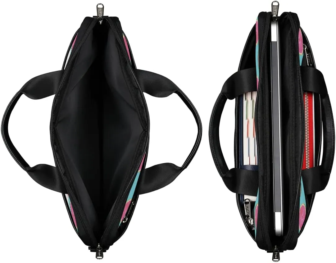 Grape Wine Bottle Laptop Shoulder Messenger Bag Waterproof Laptop Briefcase Handle Padded Strap