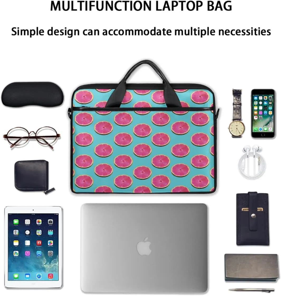 Grape Wine Bottle Laptop Shoulder Messenger Bag Waterproof Laptop Briefcase Handle Padded Strap