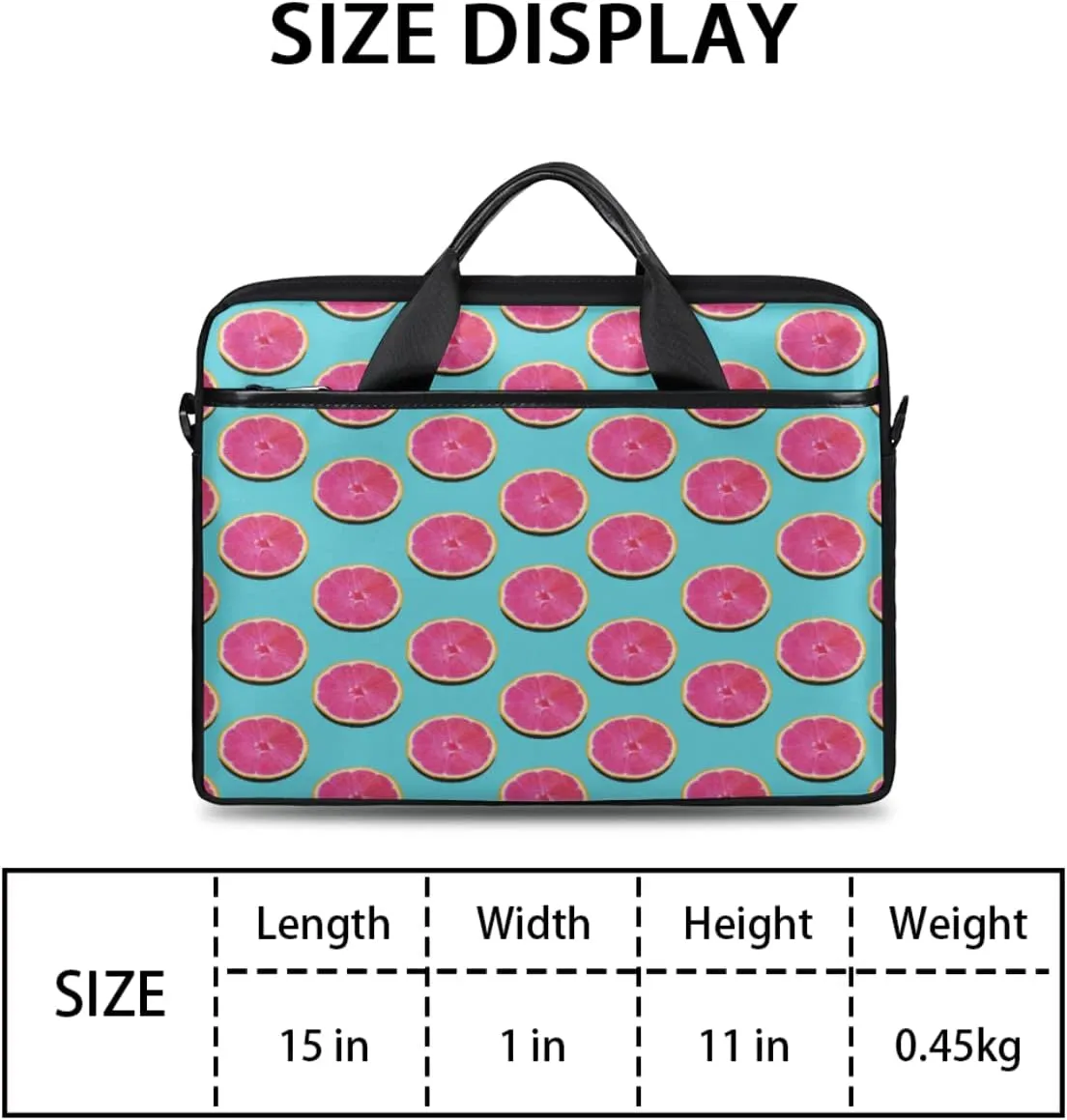 Grape Wine Bottle Laptop Shoulder Messenger Bag Waterproof Laptop Briefcase Handle Padded Strap