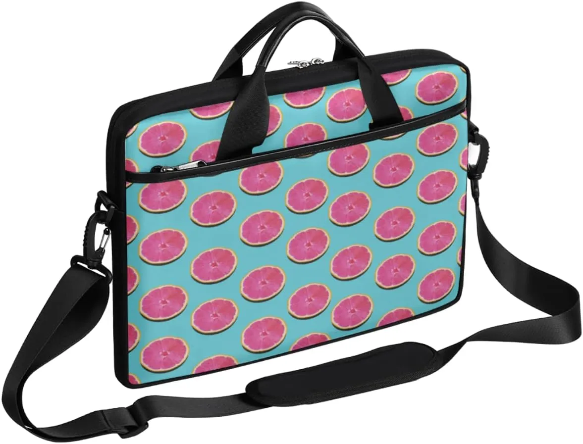 Grape Wine Bottle Laptop Shoulder Messenger Bag Waterproof Laptop Briefcase Handle Padded Strap