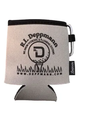 Gray RLD Collapsible Koozie® Can Kooler with Carabiner