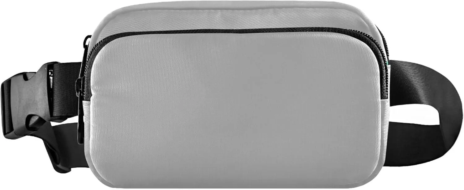 Grey Fanny Belt Bag Waist Packs Crossbody Bags Bum Bag for Running Hiking Travel Workout Adjustable Strap for Women Men