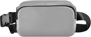 Grey Fanny Belt Bag Waist Packs Crossbody Bags Bum Bag for Running Hiking Travel Workout Adjustable Strap for Women Men