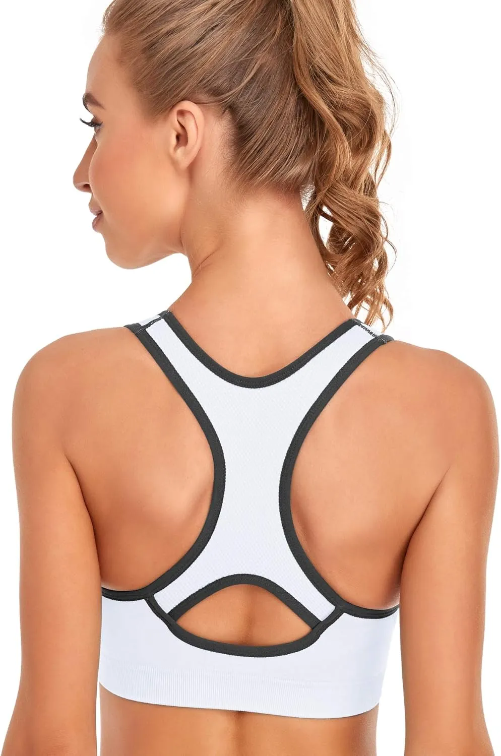 GXXGE Padded Racerback Sports Bras for Women High Impact Workout Yoga Gym Activewear Fitness Bra