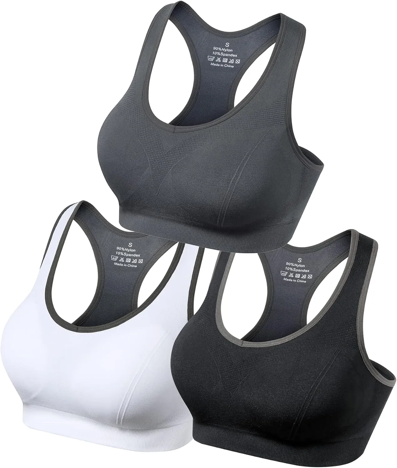 GXXGE Padded Racerback Sports Bras for Women High Impact Workout Yoga Gym Activewear Fitness Bra
