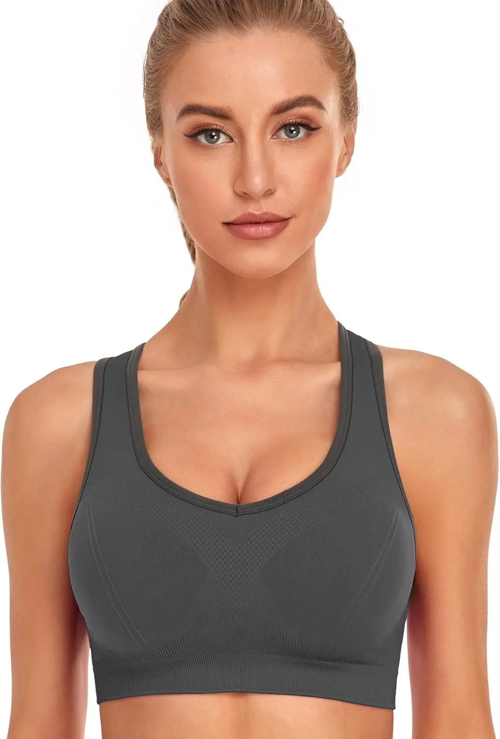 GXXGE Padded Racerback Sports Bras for Women High Impact Workout Yoga Gym Activewear Fitness Bra