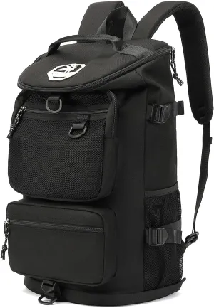 Gym Duffle Bag Backpack 4-Way Waterproof with Shoes Compartment for travel Sport Hiking laptop (Black)