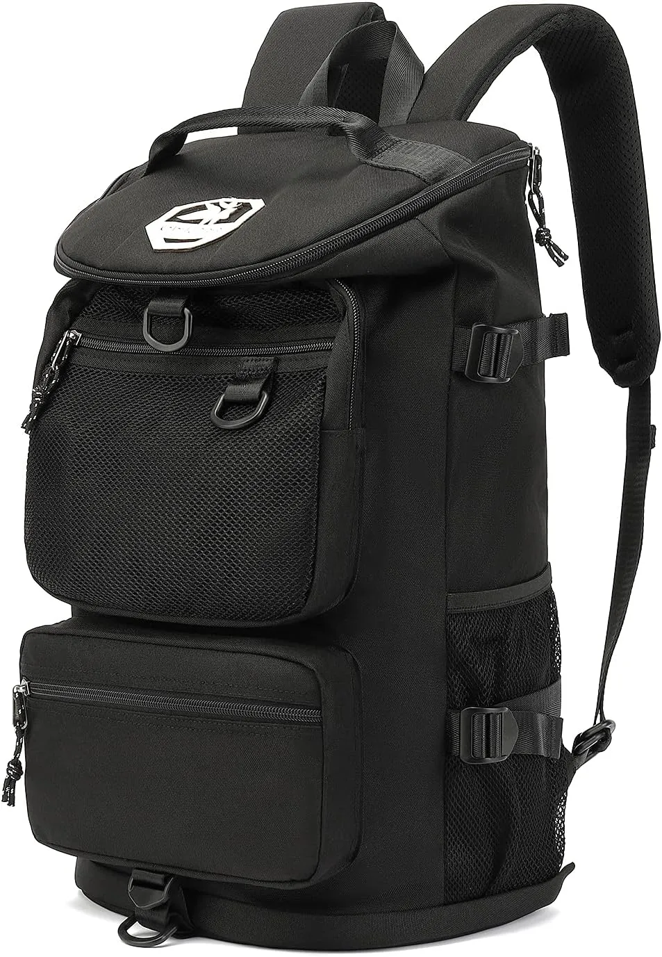 Gym Duffle Bag Backpack 4-Way Waterproof with Shoes Compartment for travel Sport Hiking laptop (Black)