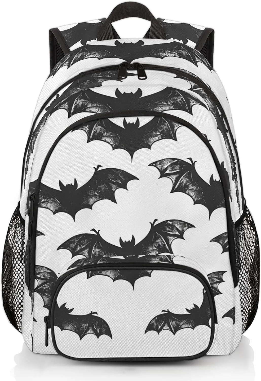 Halloween Bat Carry on Travel Backpack for Women Men Water resistant Lightweight Rucksack Backpack for Weekender Casual Work Hiking Bat Scary Pattern Print