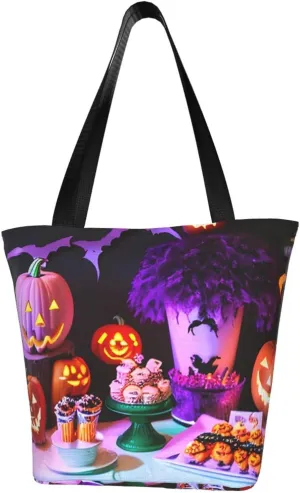 halloween carnival party Print Multifunctional Tote Daypacks for Women Work Travel Shopping Handbags Shoulder Bag