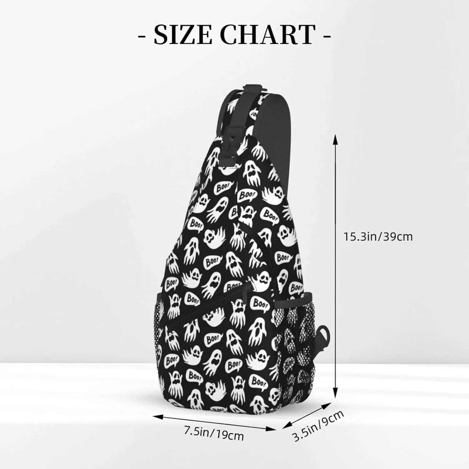 Halloween Horrify Ghosts Boo Cross Chest Bag Diagonally Hiking Crossbody Bag Travel Shoulder Daypack Lightweight Sling Backpack Cycling Daypacks Fitness Chest Backpacks