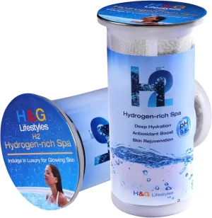 H&G Lifestyles Hydrogen Bath Tablets for Hottub Foot Soak Basin Spa, H2 Hydrogen Water Hydrogen-Rich Balls Improves Skin Glow Deep Hydration Anti-Aging Stress Relief （2 Packs）