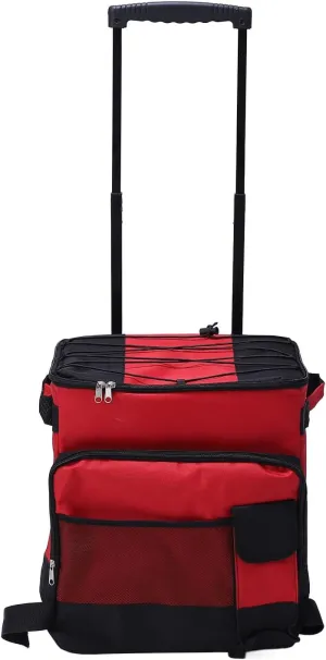 Haofy Rolling Cooler Large Capacity Foldable Insulated Box Camping Picnic Red