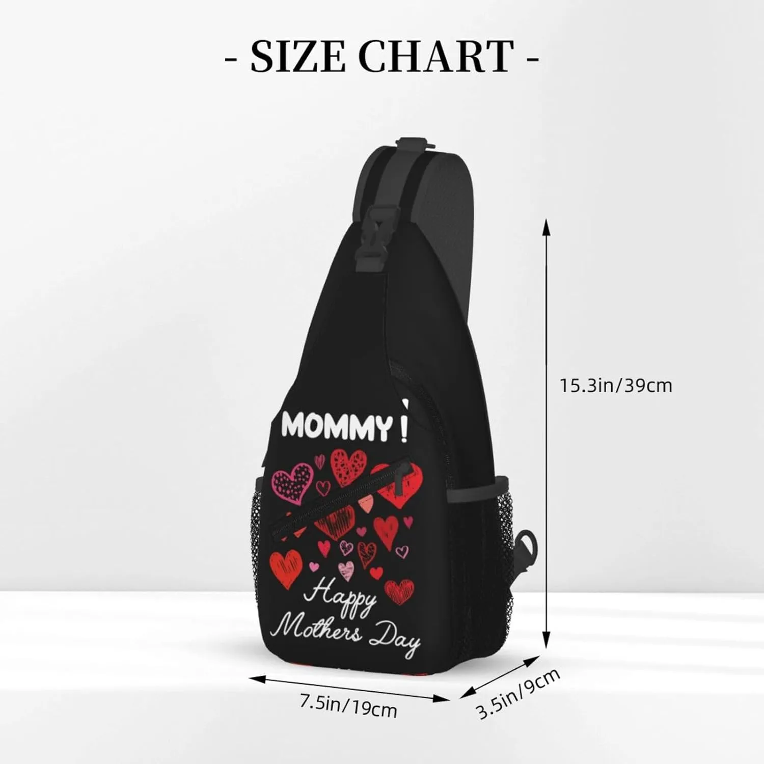 Happy Mothers Day Best Wishes Love Crossbody Bag Cross Chest Bag Adjustable Sling Backpack Sports Gym Shoulder Bags Travel Cycling Daypack Diagonally Casual Rucksack