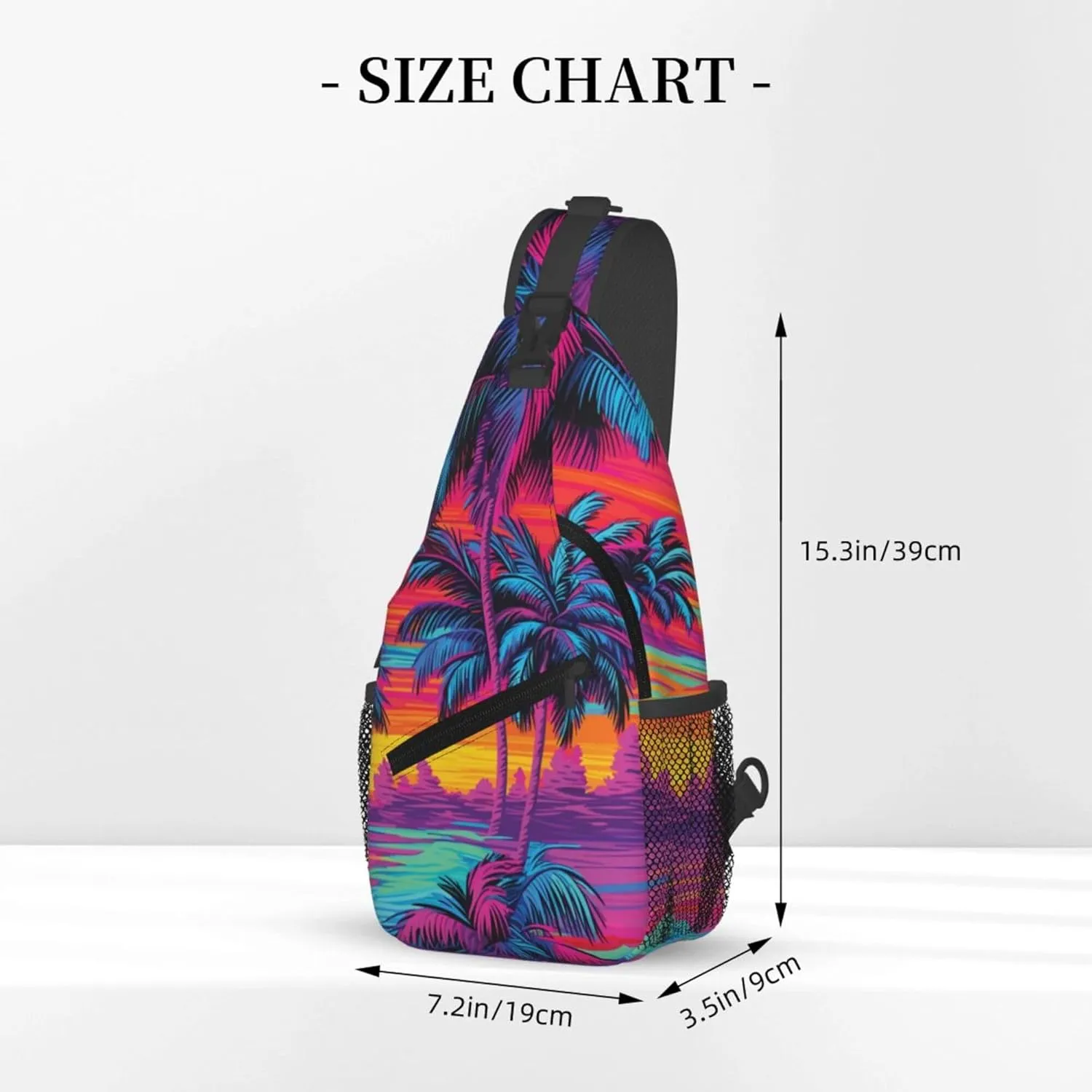 Hawaii Summer Tropical Sling Backpack Crossbody Bag, Chest Bag Daypack for Outdoors Hiking Traveling