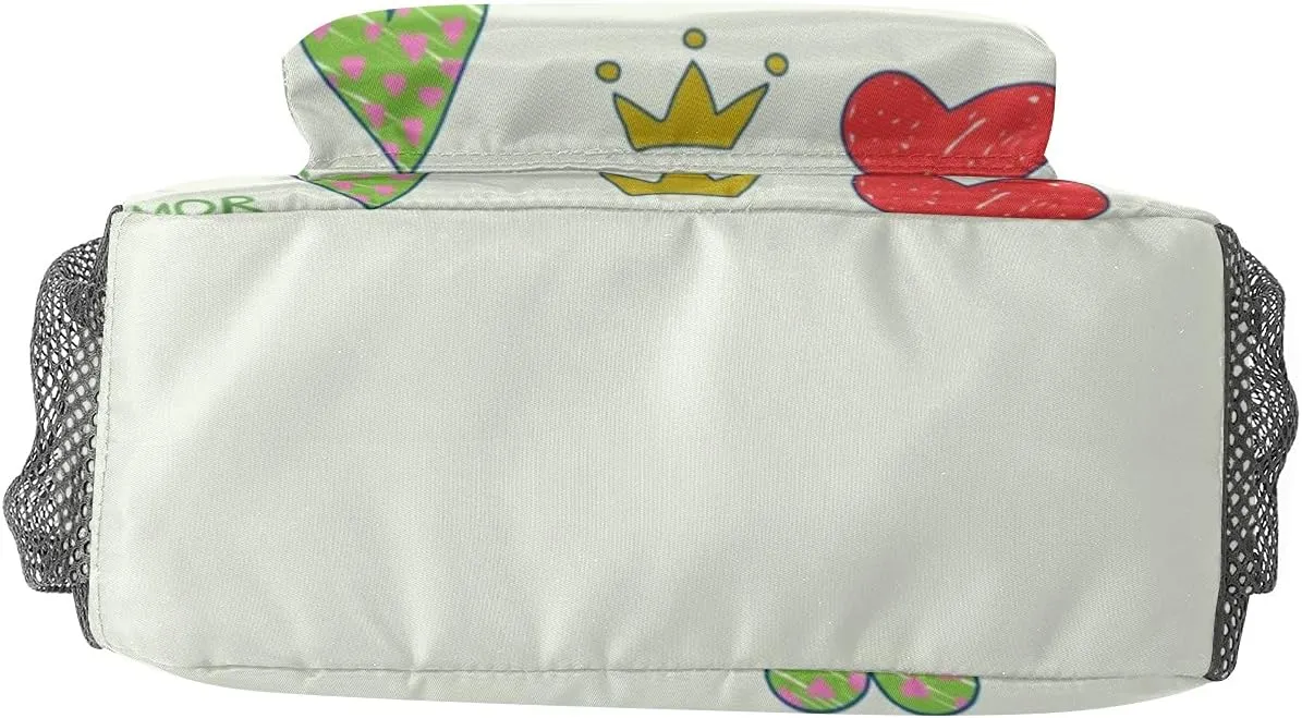 Hearts Custom Kids Backpack, Personalized Student School Bags for Boys & Girls, Bookbags with Adjustable Strapfor Travel