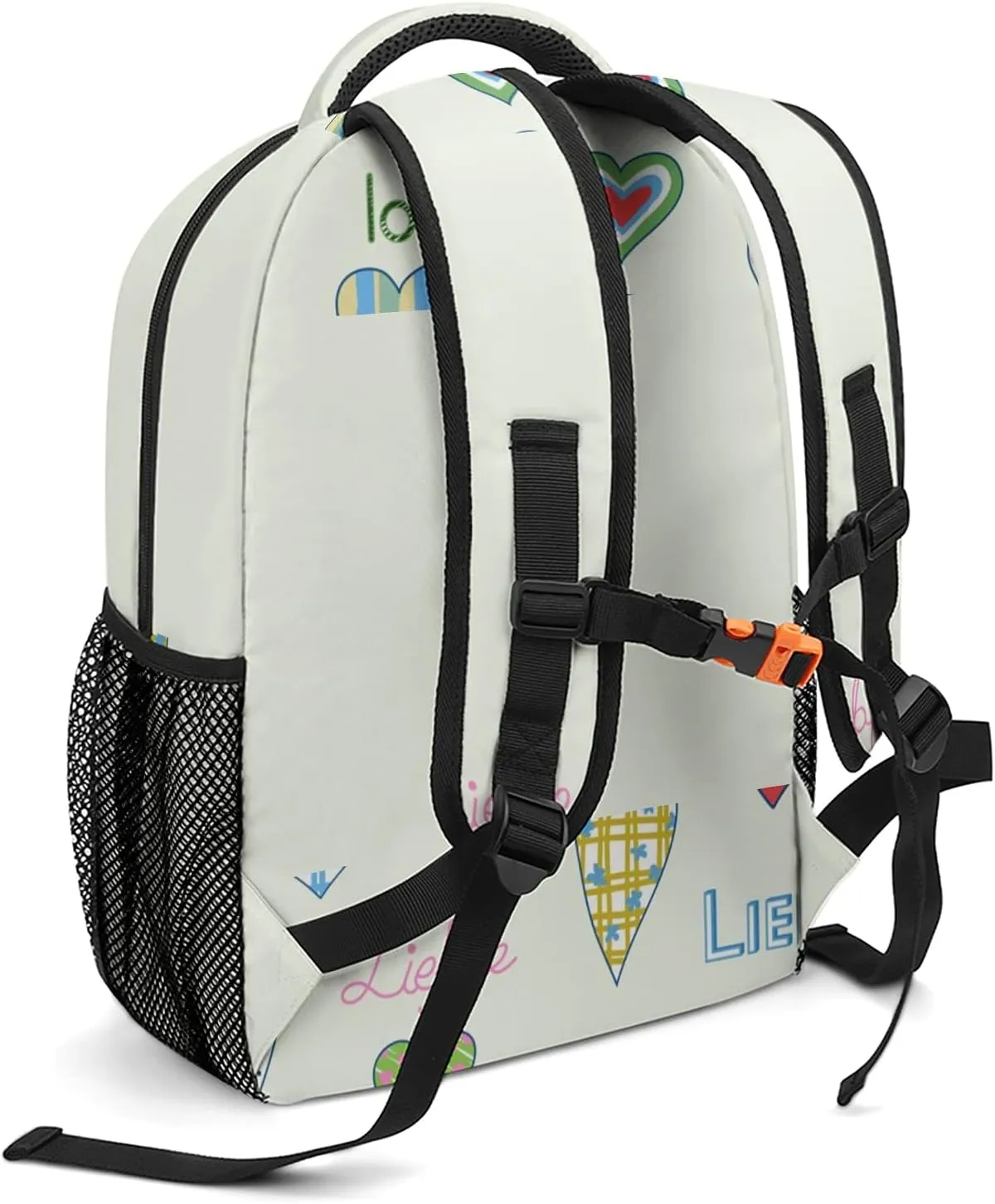Hearts Custom Kids Backpack, Personalized Student School Bags for Boys & Girls, Bookbags with Adjustable Strapfor Travel