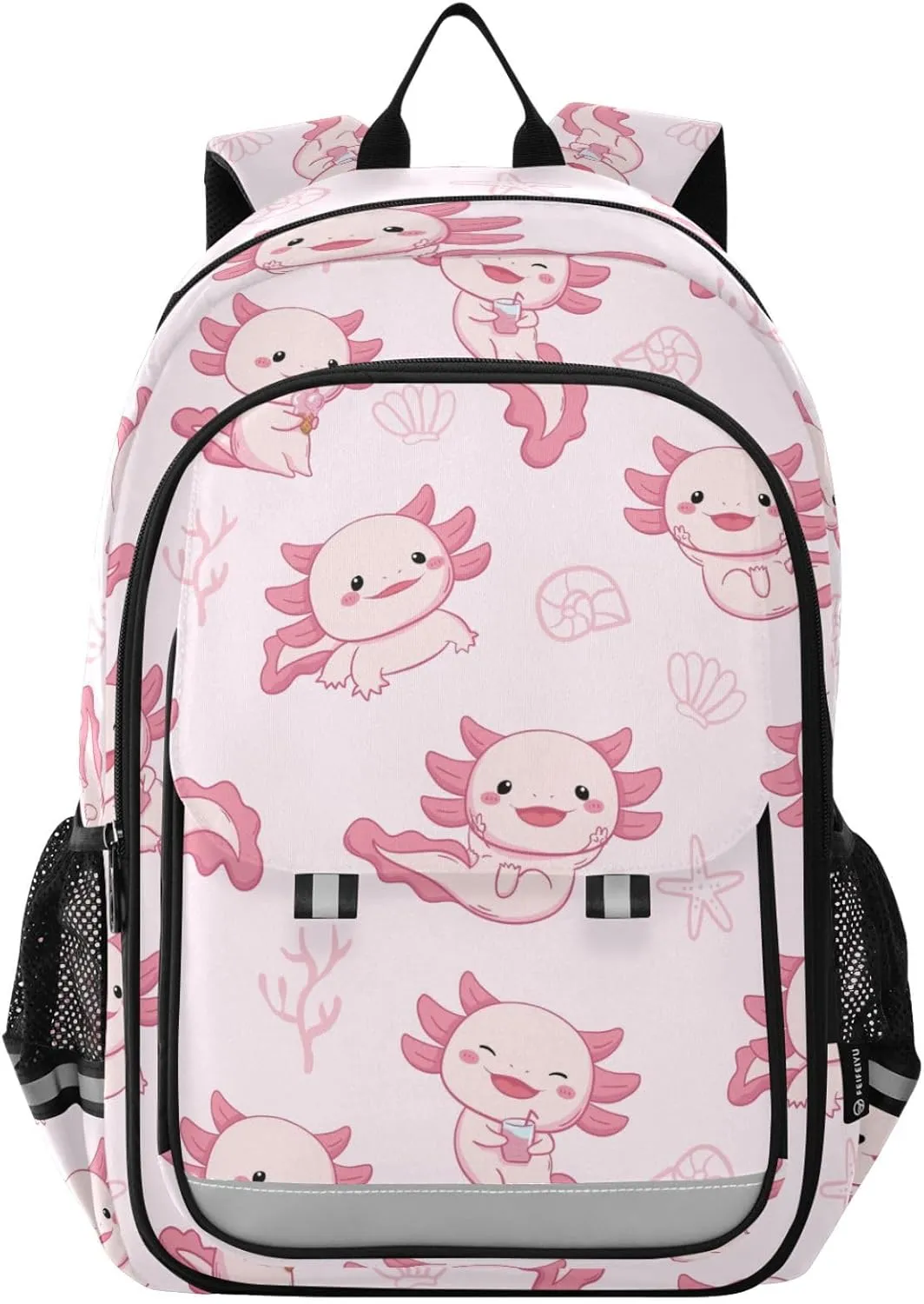 Hexagonal Salamander Backpack for Boys Girls Elementary School Bag Kids Bookbag Travel Rucksack With Reflective Stripes