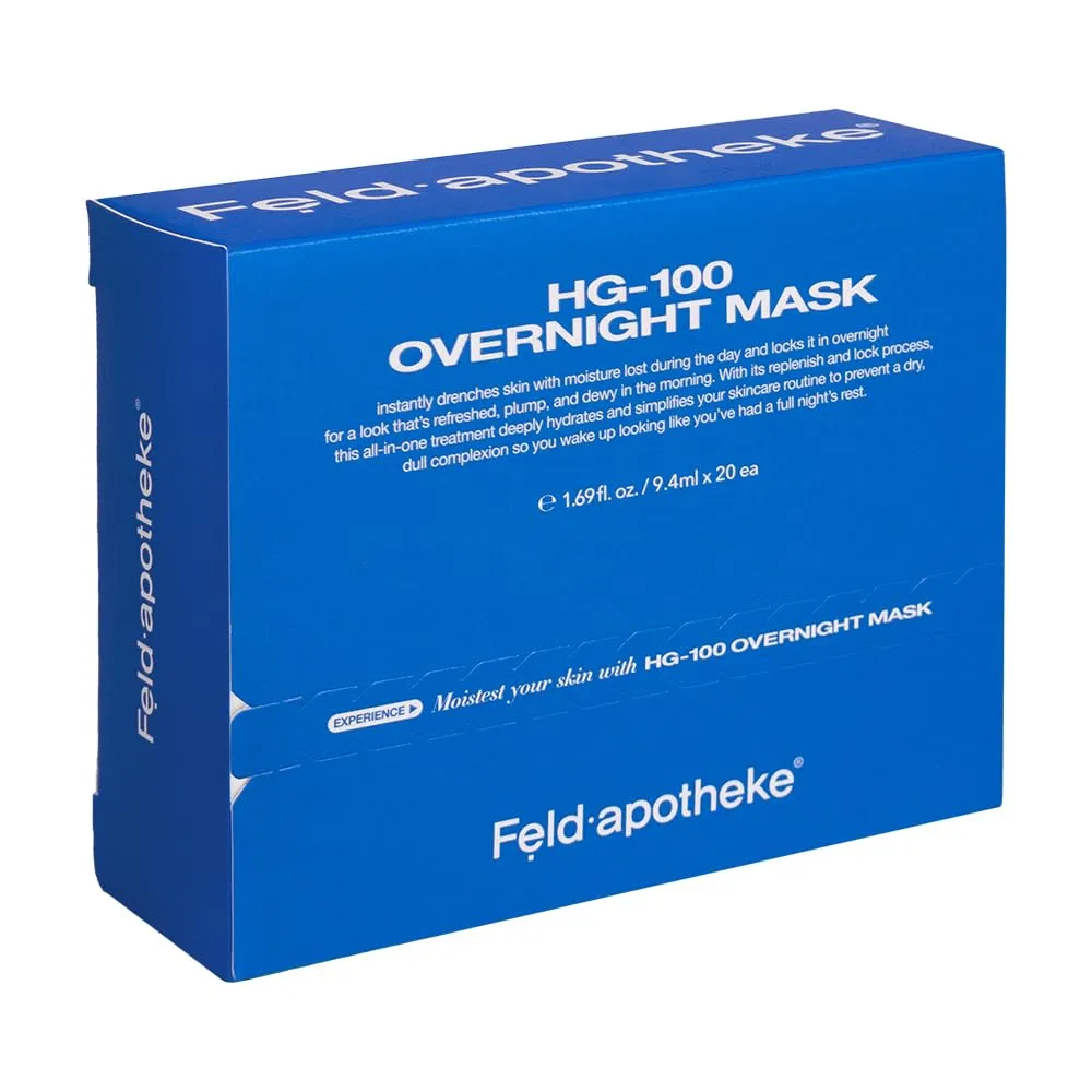 HG-100 OVERNIGHT MASK, Sleeping Mask, Water-lock, Night Repair, Hydrating&Soothing, Nourishing&Glow-Boosting Night Mask, (0.15fl.oz x 2ea) x20set, 6.35fl.oz/188ml