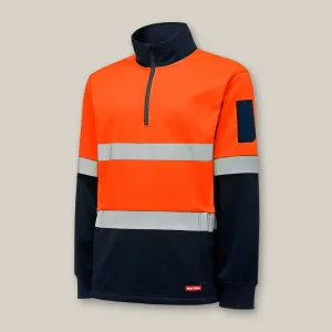 Hi-Vis 2 Tone 1/4 Zip Brushed Taped Fleece Jumper