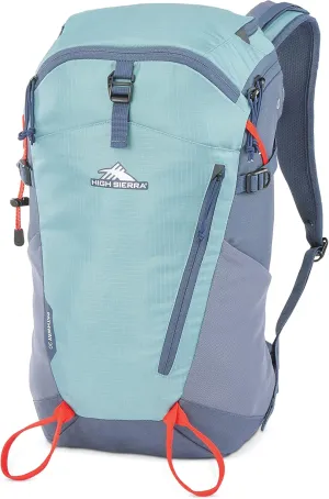 High Sierra Pathway 2.0 Backpack with Hydration Storage Sleeve, for Hiking, Biking, Camping, Traveling, Arctic Blue, 30L