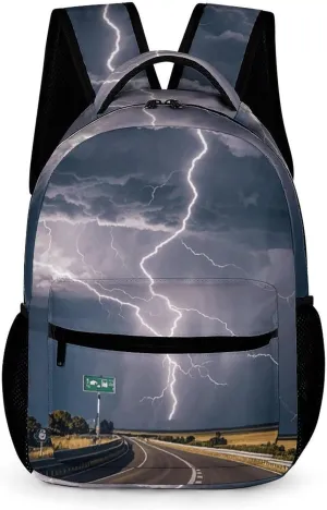 Highway Tornado Lightning Laptop Backpack for Women Travel Anti-Theft Laptop Bag Fashion College Work Business Backpacks Purse Casual Travel Daypacks