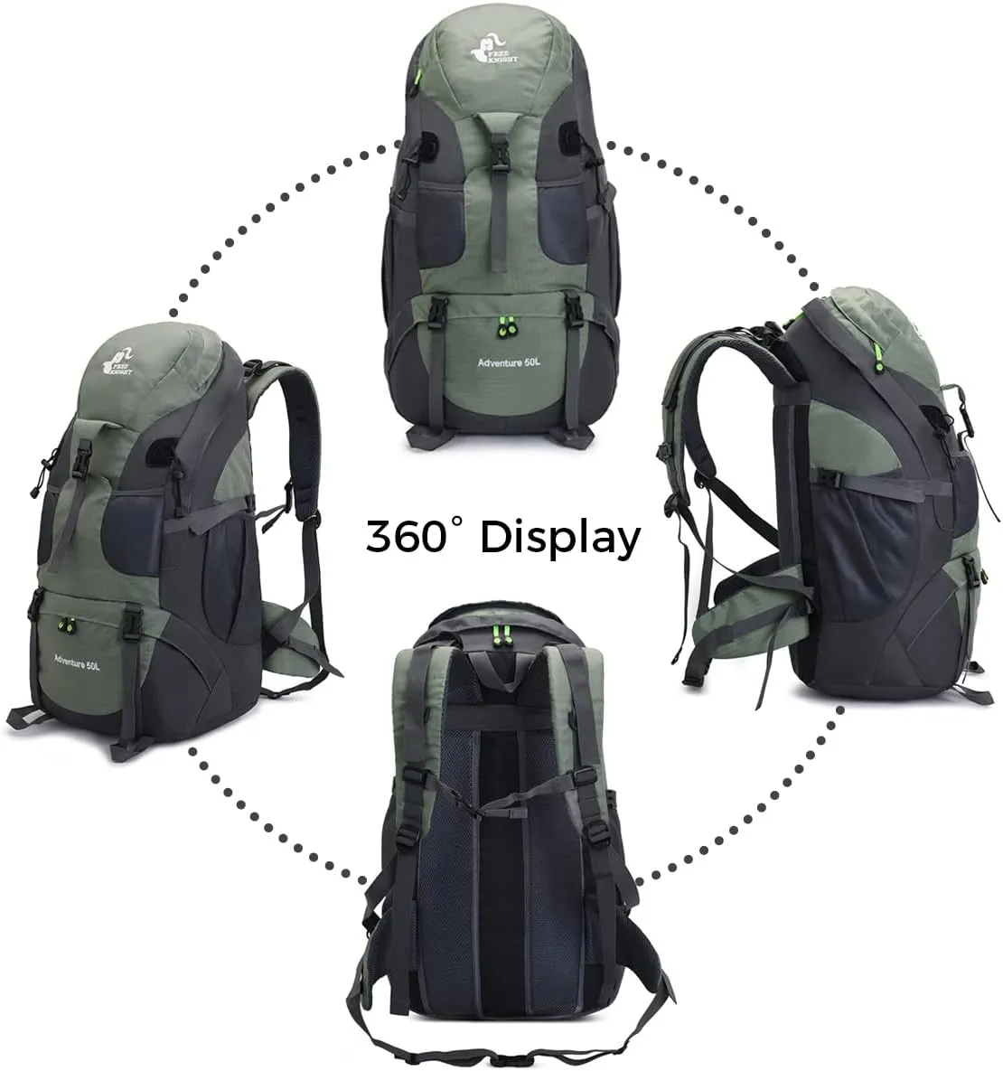 Hiking Backpack 50L Climbing Camping Backpack Large Rucksack for Trekking Travel Outdoor Sport