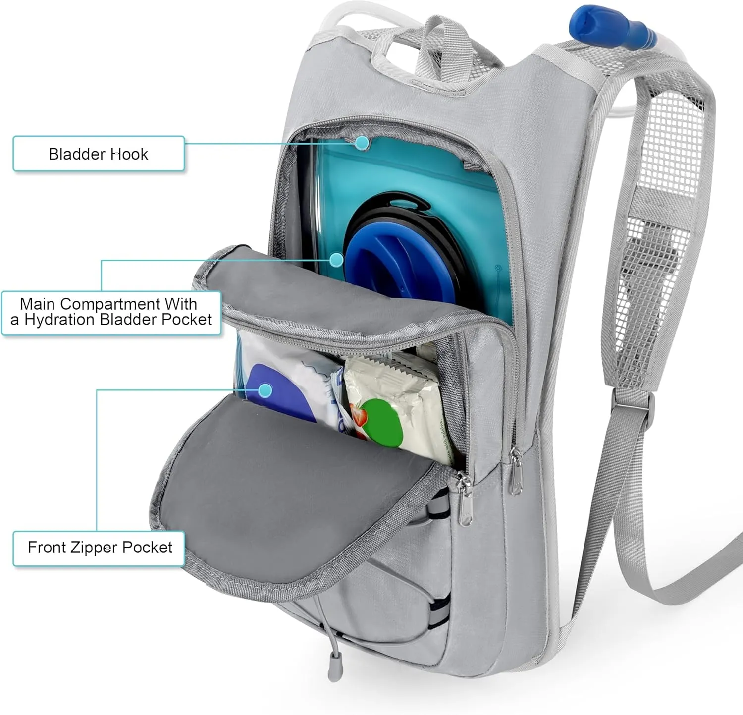 Hydration Backpack - Lightweight Water Backpack with 2L Water Bladder Bag, Running Hydration Vest Backpack for Men Women, Hydration Pack for Hiking, Cycling, Climbing MIYCOO