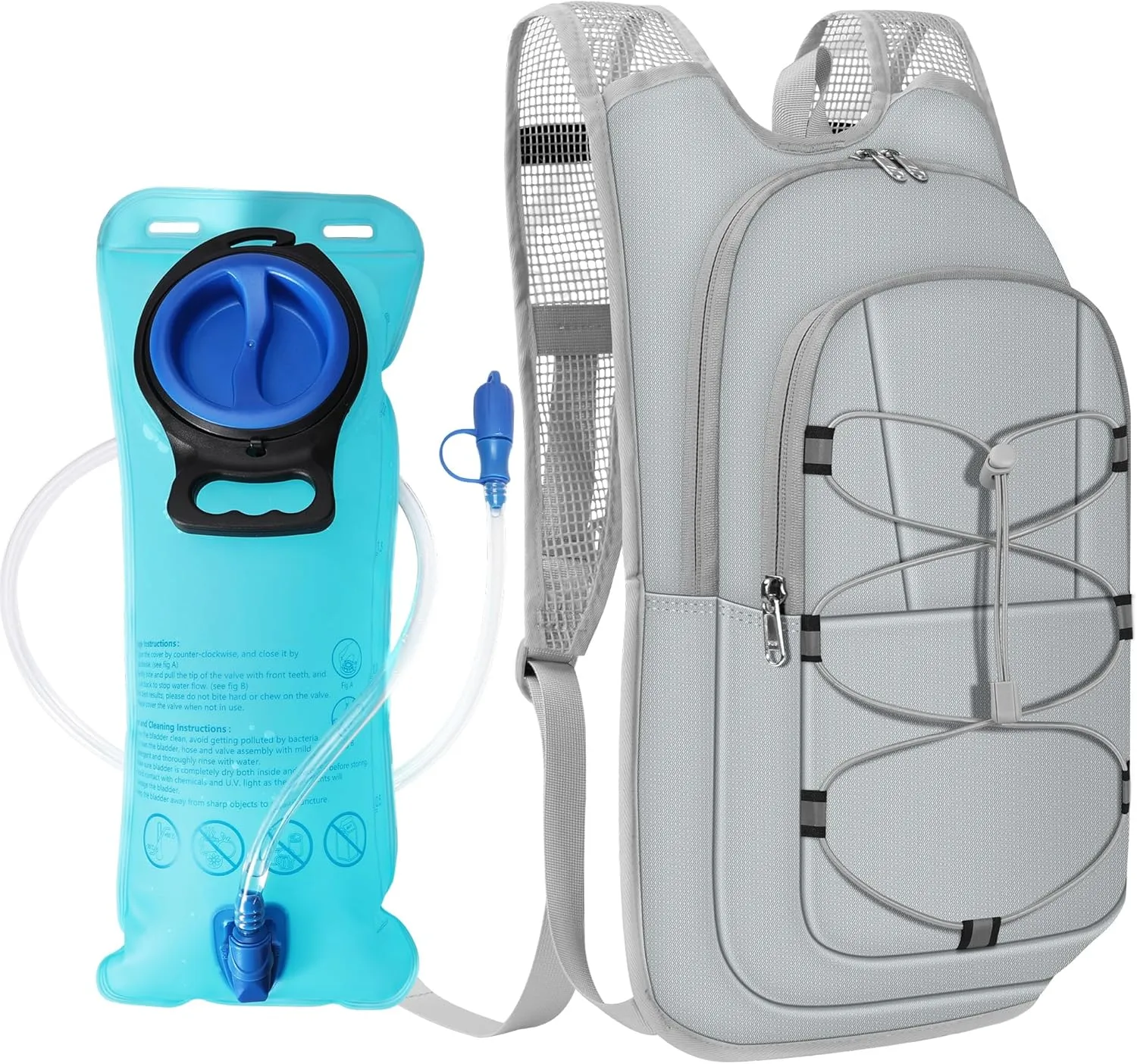 Hydration Backpack - Lightweight Water Backpack with 2L Water Bladder Bag, Running Hydration Vest Backpack for Men Women, Hydration Pack for Hiking, Cycling, Climbing MIYCOO