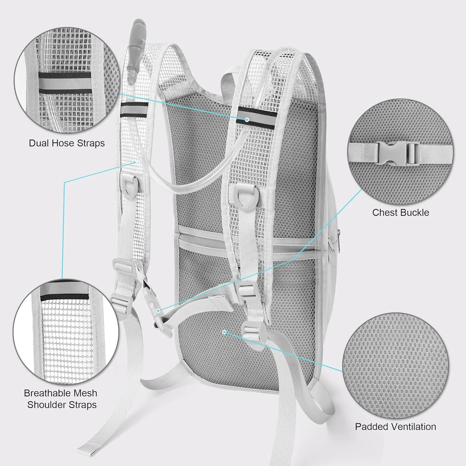 Hydration Backpack - Lightweight Water Backpack with 2L Water Bladder Bag, Running Hydration Vest Backpack for Men Women, Hydration Pack for Hiking, Cycling, Climbing MIYCOO
